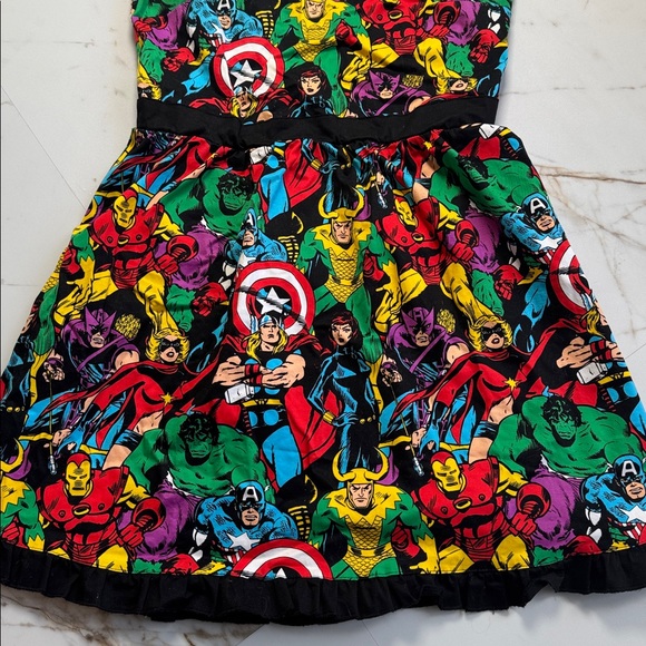 Marvel Dress Black Mighty Fine Presents Vintage Comics Avengers sz L - Picture 4 of 10